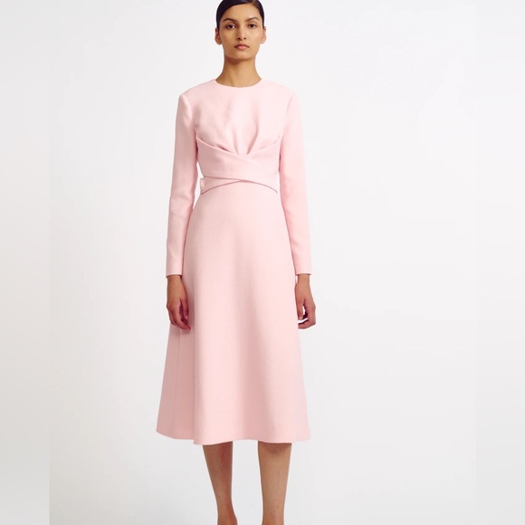 EMILIA WICKSTEAD Elta wrap crêpe midi dress - UK 10 / US 6 - Picture 1 of 11